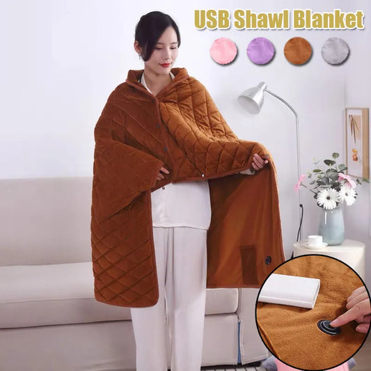 USB Heating Shawl Pad Warmer Blanket